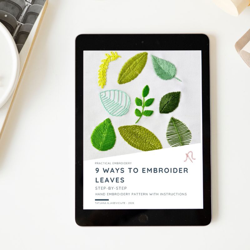 9 Ways To Embroider Leaves - Hand embroidery PDF tutorial