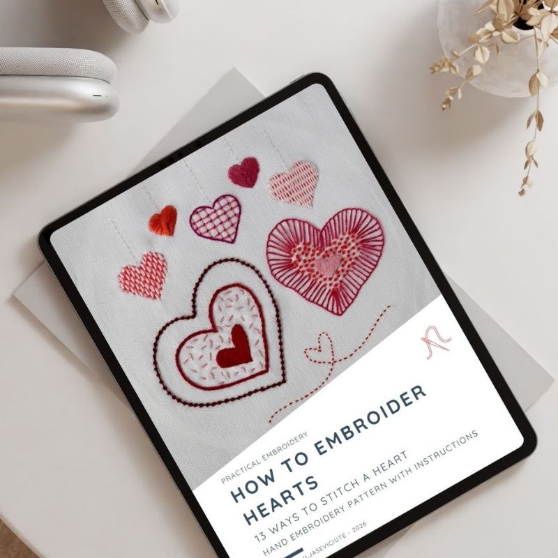 How to Embroider Hearts - Hand Embroidery Guide PDF
