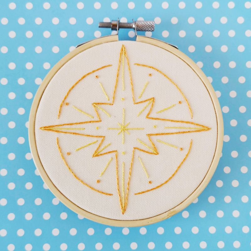 North Star PDF pattern for hand embroidery